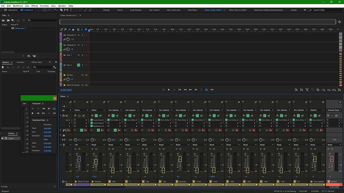Workspace- Mixer Under Editor